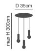 SE21-GM-4-3BL-SH2 ADEPT TUBE Gold Matt Pendant Grey Fabric Shade+ HOMELIGHTING 77-8607