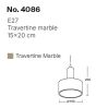 InLight Κρεμαστό φωτιστικό γκρι από travertine marble 1XΕ27 D:15 x 20cm 4086