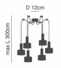 SE21-BL-4-BL6-MS1 ADEPT TUBE Black Pendant Black Metal Shade+ HOMELIGHTING 77-8541
