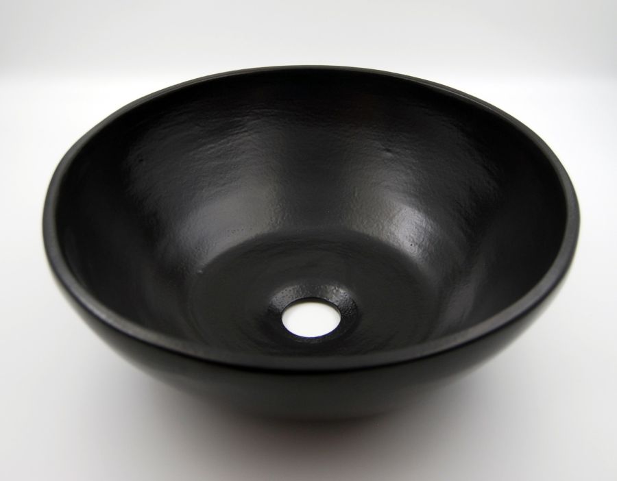 Νιπτήρας Χειροποίητος Κεραμικός Ø40x14,5 εκ. Μαύρος Art Collection F40B
