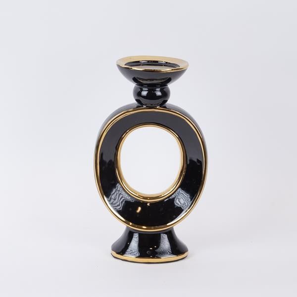 ΚΗΡΟΠΗΓΙΟ ΚΕΡΑΜΙΚΟ ΜΑΥΡΟ-ΧΡΥΣΟ 16.8x10.5x29.3cm Eurolamp 752-25057