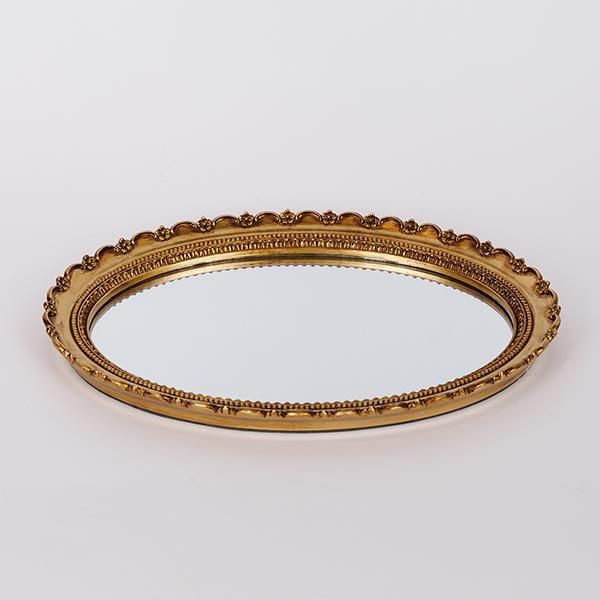 ΔΙΣΚΟΣ ΠΟΛΥΡΕΖΙΝ ΜΕ ΚΑΘΡΕΠΤΗ ΧΡΥΣΟΣ 35x26x3cm Eurolamp 752-16133