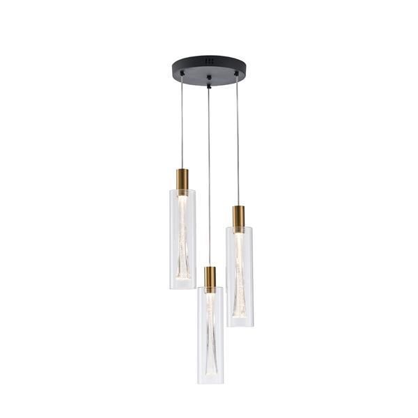 ΦΩΤΙΣΤΙΚΟ ΚΡΕΜΑΣΤΟ ΓΥΑΛΙ 3ΦΩΤΟ LED 21W 2500Lm 3000K Φ250X1630mm ΔΙΑΦΑΝΕΣ ARTE ILLUMINA VIAL Eurolamp 144-15102