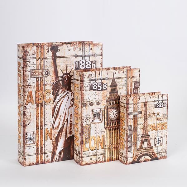 S/3 ΚΟΥΤΙΑ ΒΙΒΛΙΑ ΞΥΛΙΝΑ ΚΑΦΕ 32x23x7cm / 25x18x5.5cm / 18x13x4cm Eurolamp 752-17018