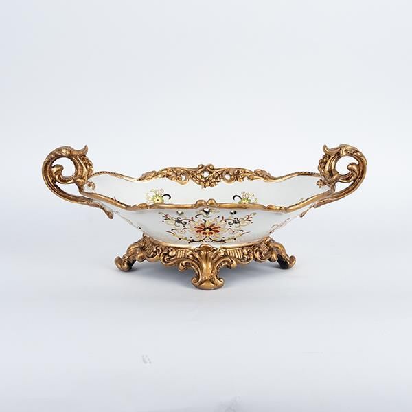 ΦΟΝΤΑΝΙΕΡΑ ΠΟΛΥΡΕΖΙΝ ΛΕΥΚΗ - ΧΡΥΣΗ 44x25x17cm Eurolamp 752-21014