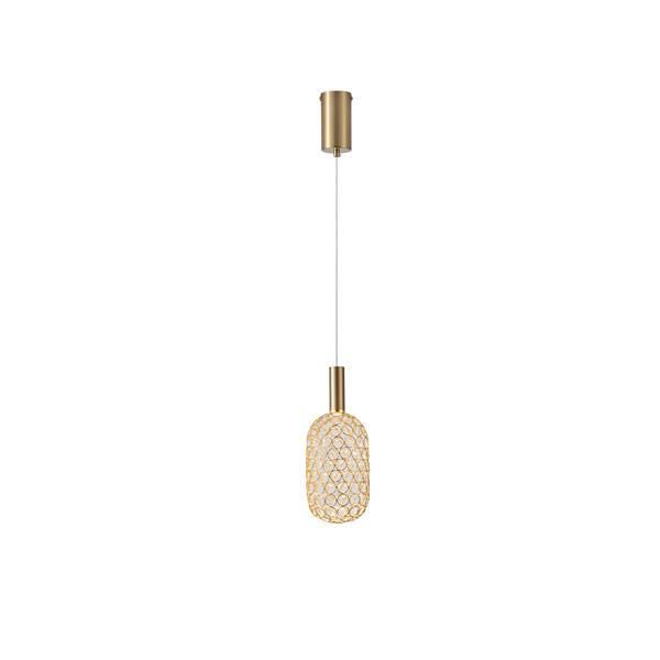 ΦΩΤΙΣΤΙΚΟ ΚΡΕΜΑΣΤΟ ΜΕΤΑΛΛΟ ΜΟΝΟΦΩΤΟ LED 6.3W 648Lm 3000K Φ130X1588mm ΧΡΥΣΟ ARTE ILLUMINA PERFORATO Eurolamp 144-15067
