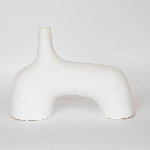 ΒΑΖΟ ΚΕΡΑΜΙΚΟ ΑΣΠΡΟ 34x10x25cm Eurolamp 752-20141