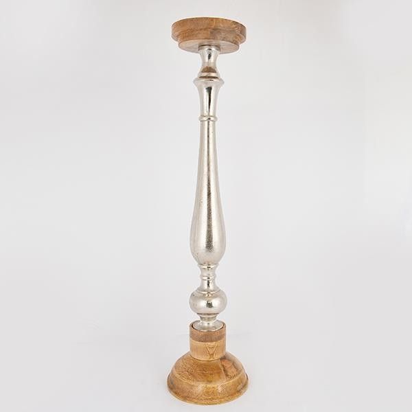ΚΗΡΟΠΗΓΙΟ ΞΥΛΟ-ΜΕΤΑΛΛΟ ΦΥΣΙΚΟ- ΑΣΗΜΙ 17x17x74cm Eurolamp 752-23025