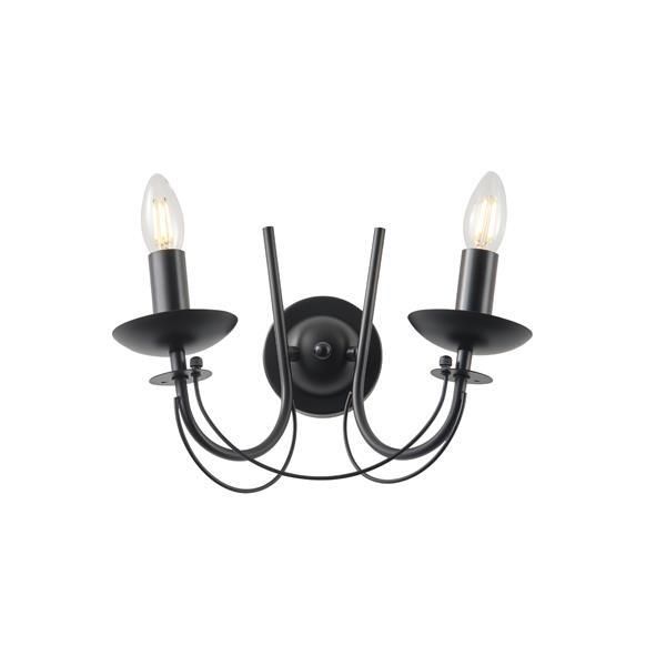 ΑΠΛΙΚΑ TOIXOY ΜΕΤΑΛΛΟ 2ΦΩΤΗ 2XE14 ΜΑΧ 8W 320X245X190mm ΜΑΥΡO ARTE ILLUMINA VAULT Eurolamp 144-47011