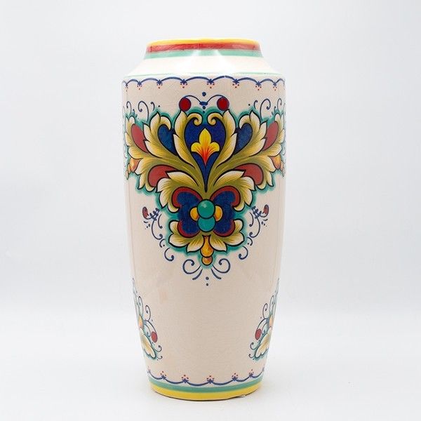 ΒΑΖΟ ΚΕΡΑΜΙΚΟ ΜΠΕΖ-ΧΡΩΜΑΤΙΣΤΟ 18.5x18.5x40cm Eurolamp 819-00187