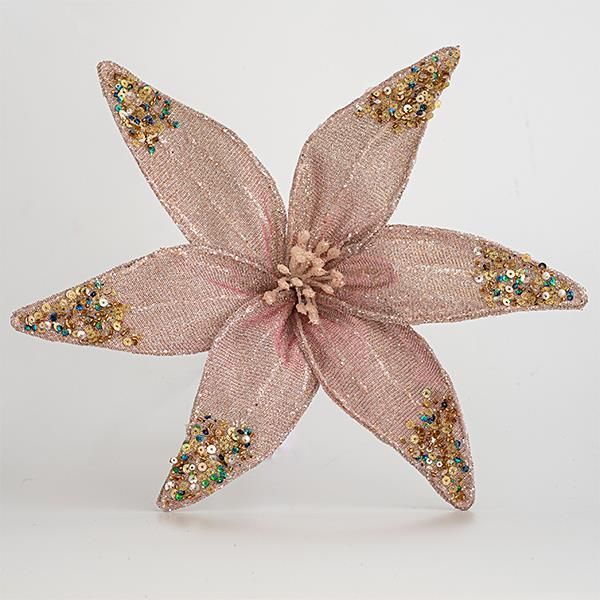 ΛΟΥΛΟΥΔΙ ΒΕΛΟΥΔΙΝΟ, ΡΟΖ ΜΕ GLITTER, 30cm Eurolamp 600-44772