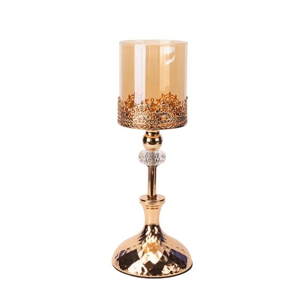 ΚΗΡΟΠΗΓΙΟ ΜΕΤΑΛΛΙΚΟ ΧΡΥΣΟ 12x12x35cm Eurolamp 819-01873
