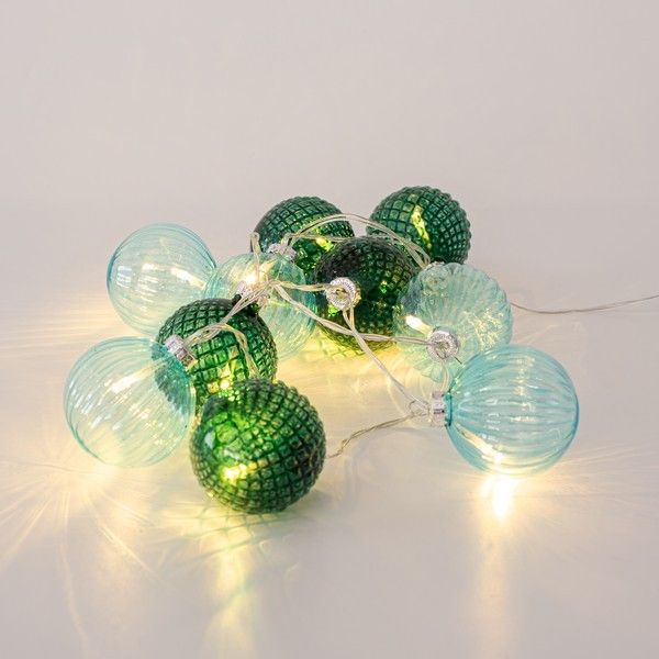ΣΕΙΡΑ, 10 LED 5mm, ΠΡΑΣΙΝΕΣ ΓΥΑΛΙΝΕΣ ΜΠΑΛΕΣ Φ6cm, 4.5V ΜΕΤΑΣΧΗΜΑΤΙΣΤΗ, ΔΙΑΦΑΝΟ PVC ΚΑΛΩΔΙΟ, ΘΕΡΜΟ ΛΕΥΚΟ LED ΑΝΑ 15cm, ΠΡΟΕΚΤΑΣΗ ΠΑΡΟΧΗΣ 3m, IP44 Eurolamp 600-11249