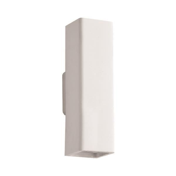 ΑΠΛΙΚΑ ΤΟΙΧΟΥ UP-DOWN ΤΕΤΡΑΓΩΝΗ ΓΥΨΙΝΗ 2xGU10 MAX 6W LED Φ75x100x250mm Eurolamp 147-53311