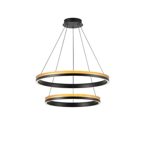 ΦΩΤΙΣΤΙΚΟ ΚΡΕΜΑΣΤΟ ΣΤΡΟΓΓΥΛΗ LED 105W 6300Lm 3000K 800X1500mm ΜΑΥΡΟ-ΧΡΥΣΟ ARTE ILLUMINA SERENITY Eurolamp 144-18063