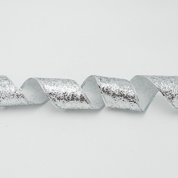 ΚΟΡΔΕΛΑ ME ΑΣΗΜΙ ΧΟΝΤΡΟΚΟΜΜΕΝΟ GLITTER, 6.30cm, 10M Eurolamp 600-47555