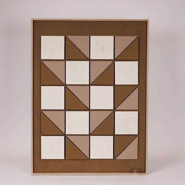 ΠΙΝΑΚΑΣ ΚΑΜΒΑΣ 3D ΤΕΤΡΑΓΩΝΑ ΚΑΦΕ - ΜΠΕΖ 60x2.9x80cm Eurolamp 812-20019