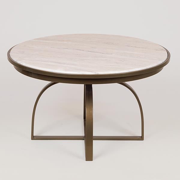 ΤΡΑΠΕΖΙ ΜΕΤΑΛΛΙΚΟ ΧΡΥΣΟ - ΛΕΥΚΟ 70x70x40cm Eurolamp 750-39558