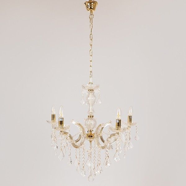 ΠΟΛΥΕΛΑΙΟΣ 5ΦΩΤΟΣ ΜΕ ΚΡΥΣΤΑΛΛΑ ΧΡΥΣΟΣ 64x65cm Eurolamp 757-12031