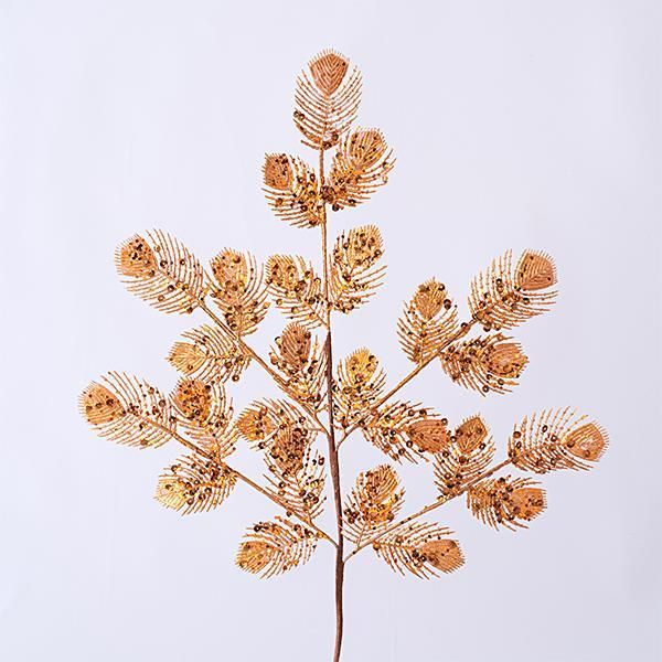 ΚΛΑΔΙ ΧΑΛΚΙΝΟ, ΜΕ GLITTER ΚΑΙ ΠΟΥΛΙΕΣ, 75cm Eurolamp 600-45340