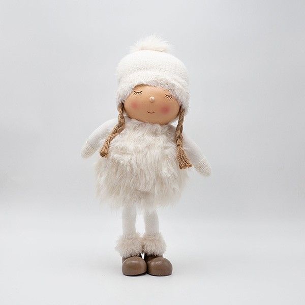 ΚΟΡΙΤΣΑΚΙ POM POM ΜΕ ΛΕΥΚΑ ΡΟΥΧΑ, 43cm Eurolamp 600-46643