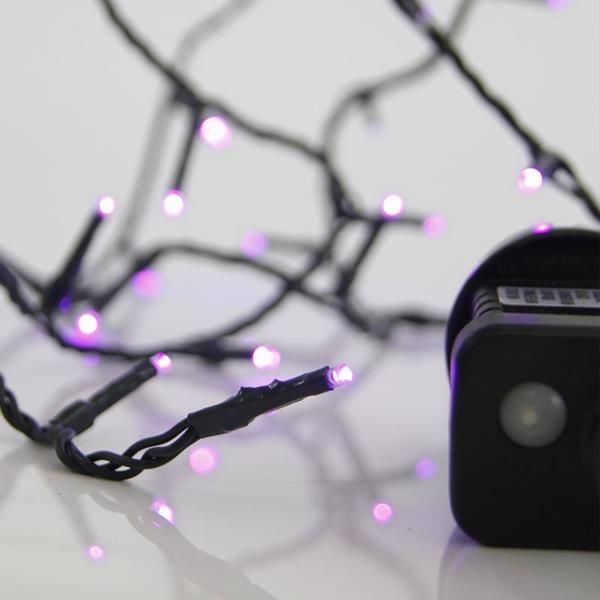 ΣΕΙΡΑ, 100 LED 3mm, 31V ΜΕΤΑΣΧΗΜΑΤΙΣΤΗ, 8 ΠΡΟΓΡΑΜΜΑΤΑ & ΜΝΗΜΗ, ΠΡΑΣΙΝΟ PVC ΚΑΛΩΔΙΟ, ΜΩΒ LED ΑΝΑ 5cm, ΠΡΟΕΚΤΑΣΗ ΠΑΡΟΧΗΣ 3m, ΙΡ44 Eurolamp 600-11504
