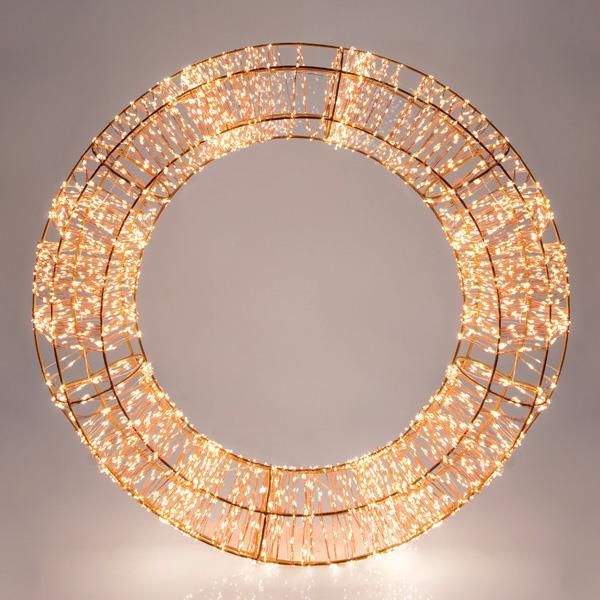 ΣΤΕΦΑΝΙ ΦΩΤΙΖΟΜΕΝΟ, 2880  ΘΕΡΜΑ LED, ΜΕ ΜΕΤΑΣΧΗΜΑΤΙΣΤΗ, ΧΑΛΚΟΥ, 50cm Eurolamp 600-22427