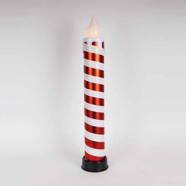 ΚΕΡΙ ΦΩΤΙΖΟΜΕΝΟ 14x82cm, ΚΟΚΚΙΝΟ & ΑΣΠΡΟ, ΜΕ ΚΙΝΗΣΗ ΣΤΗ ΦΛΟΓΑ, ΜΠΑΤΑΡΙΑΣ 3xAA, TIMER, 6 ΘΕΡΜΑ ΛΕΥΚΑ LED, IP44 Eurolamp 600-47236