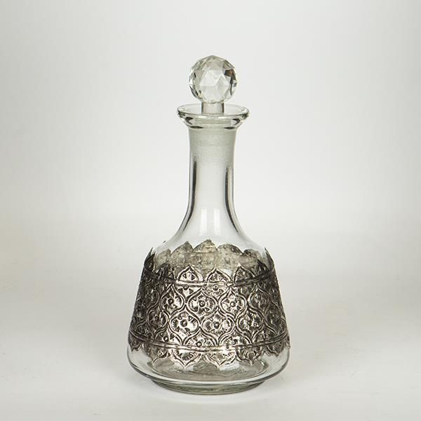 ΚΑΡΑΦΑ ΓΥΑΛΙΝΗ - ΜΕΤΑΛΛΙΚΗ ΑΣΗΜΙ 13x24cm Eurolamp 752-10514