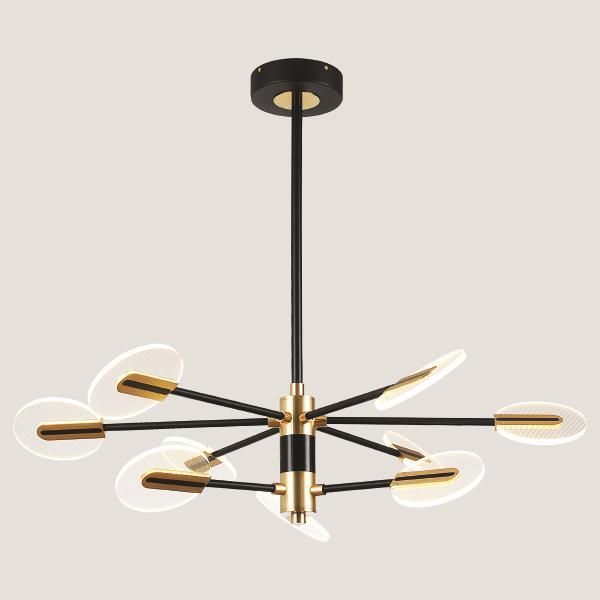 ΦΩΤΙΣΤΙΚΟ ΚΡΕΜΑΣΤΟ 9ΦΩΤΟ LED 63W 3CCT 88X65 ΜΑΥΡΟ-ΧΡΥΣΟ ARTE ILLUMINA Eurolamp 144-10012