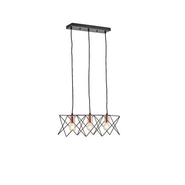 ΦΩΤΙΣΤΙΚΟ ΚΡΕΜΑΣΤΟ ΜΕΤΑΛΛΟ 3ΦΩΤΟ 3XE27 Max 15W 517X175X1240mm ΜΑΥΡΟ ARTE ILLUMINA BRAWCK Eurolamp 144-46025