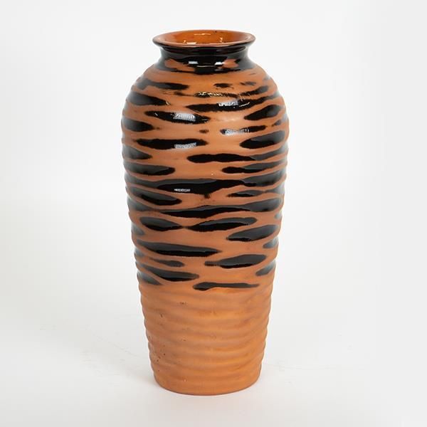 ΒΑΖΟ ΚΕΡΑΜΙΚΟ ΤΕΡΑΚΟΤΑ - ΜΑΥΡΟ 13.5x13.5x28.8cm Eurolamp 752-20233