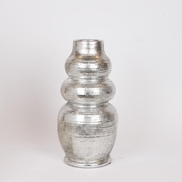 ΒΑΖΟ ΠΗΛΙΝΟ ΑΣΗΜΙ 18x18x36cm Eurolamp 819-00513