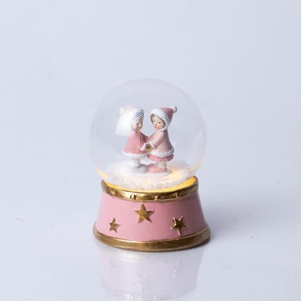 ΧΙΟΝΟΜΠΑΛΑ ΜΕ ΠΑΙΔΑΚΙΑ, ΡΟΖ, 7x9cm Eurolamp 600-46264