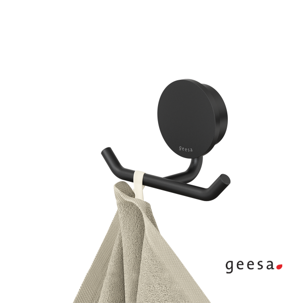 Άγκιστρο μπάνιου διπλό 4,6εκ. OPAL Geesa Black Matt 7215-400