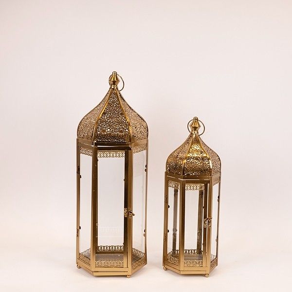 S/2 ΦΑΝΑΡΙΑ ΜΕΤΑΛΛΟ ΜΠΡΟΝΖΕ 23x20x64cm/ 17x15x48cm Eurolamp 819-00884