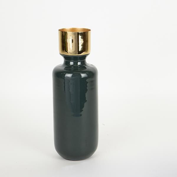 ΒΑΖΟ ΜΕΤΑΛΛΙΚΟ ΚΥΠΑΡΙΣΣΙ - ΧΡΥΣΟ 8.5x8.5x24cm Eurolamp 752-22049