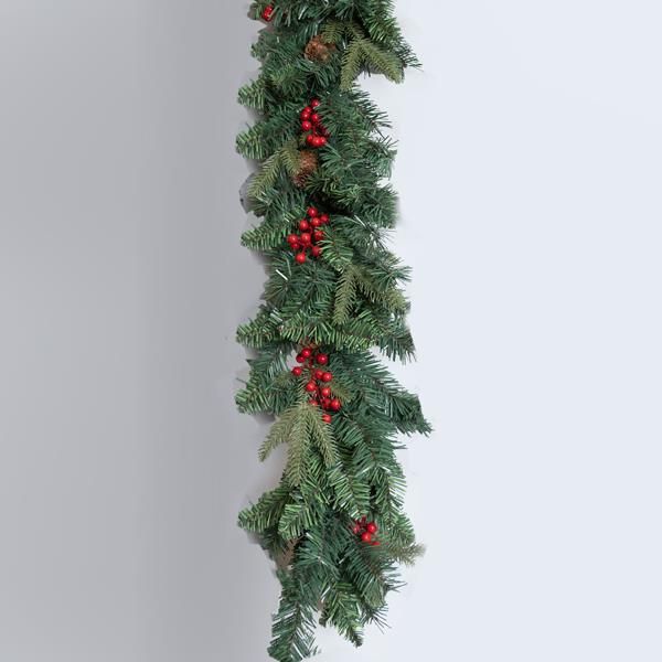 ΓΙΡΛΑΝΤΑ ΠΡΑΣΙΝΗ ΜΕ BERRIES ΚΑΙ ΚΟΥΚΟΥΝΑΡΙΑ, 200cm Eurolamp 600-30635