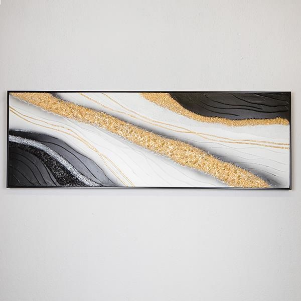 ΠΙΝΑΚΑΣ ΚΑΜΒΑΣ ΜΑΥΡΟΣ - ΛΕΥΚΟΣ - ΧΡΥΣΟΣ 152x4.5x52cm Eurolamp 755-12042