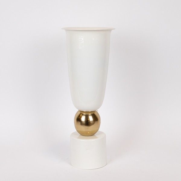 ΒΑΖΟ ΜΕΤΑΛΛΙΚΟ ΛΕΥΚΟ - ΧΡΥΣΟ 21.5x15x56.5cm Eurolamp 819-01101