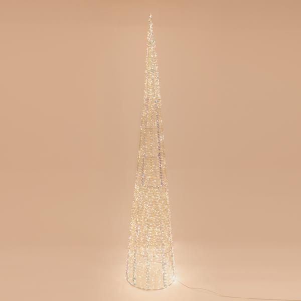 ΚΩΝΟΣ ΦΩΤΙΖΟΜΕΝΟΣ ΙΡΙΔΙΖΩΝ 210cm, 2400 LED, 31V ΜΕΤΑΣΧΗΜΑΤΙΣΤΗ, TIMER, ΑΣΗΜΙ ΧΑΛΚΙΝΟ ΚΑΛΩΔΙΟ, ΘΕΡΜΟ ΛΕΥΚΟ LED, ΠΡΟΕΚΤΑΣΗ ΠΑΡΟΧΗΣ 5m, IP44 Eurolamp 600-22485