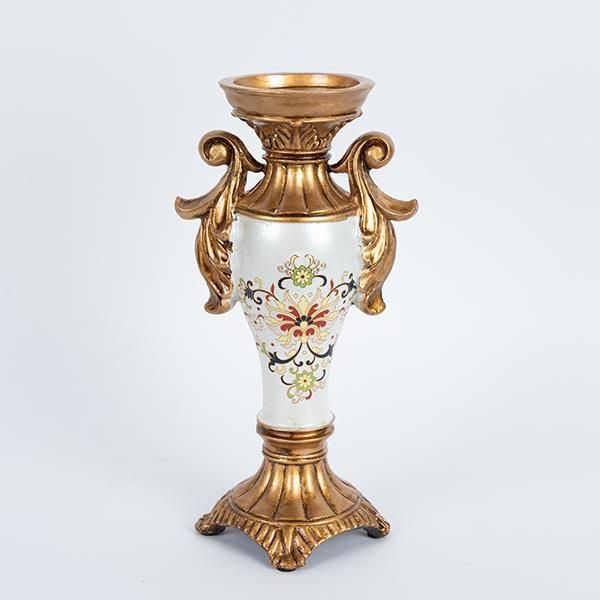 ΚΗΡΟΠΗΓΙΟ ΠΟΛΥΡΕΖΙΝ ΛΕΥΚΟ - ΧΡΥΣΟ 15x9.5x29cm Eurolamp 752-21016