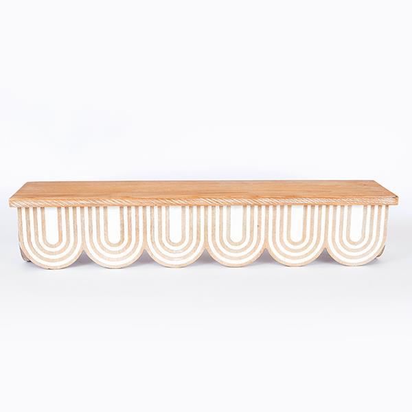 ΡΑΦΙ ΞΥΛΙΝΟ NATURAL - ΛΕΥΚΟ 60x13x12cm Eurolamp 750-30016