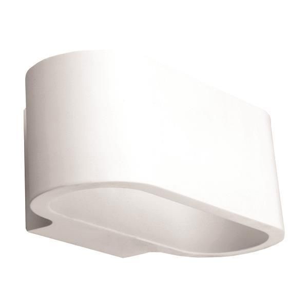 ΑΠΛΙΚΑ ΤΟΙΧΟΥ ΟΒΑΛ SMALL ΓΥΨΙΝΗ G9 1x6W 180x95x90mm Eurolamp 147-53304