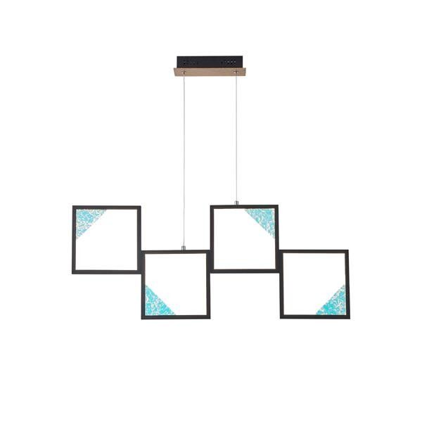 ΦΩΤΙΣΤΙΚΟ ΚΡΕΜΑΣΤΟ ΑΛΟΥΜΙΝΙΟ LED 36W 1400Lm 3000K 820X340mm ΜΑΥΡΟ ARTE ILLUMINA SQUARE Eurolamp 144-46062