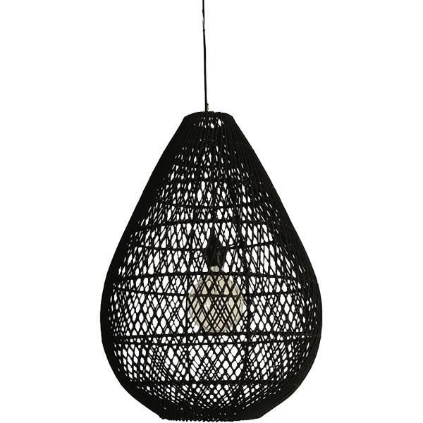 ΦΩΤΙΣΤΙΚΟ ΚΡΕΜΑΣΤΟ ΜΟΝΟΦΩΤΟ Ε27 MAX 60W 370X500mm RATTAN ΜΑΥΡΟ ARTE ILLUMINA KAI Eurolamp 144-33020