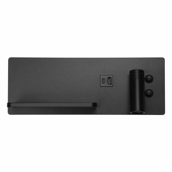 ΑΠΛΙΚΑ ΚΡΕΒΑΤΙΟΥ LED  ΜΑΥΡΗ ΜΕ ΑΣΥΡΜΑΤΗ ΦΟΡΤΙΣΗ Spotlight 4022/R