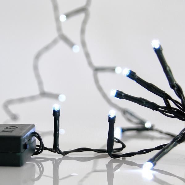 ΣΕΙΡΑ, 50 LED 5mm, ΜΠΑΤΑΡΙΑΣ 3xAA, ΧΡΟΝΟΔΙΑΚΟΠΤΗΣ, ΠΡΑΣΙΝΟ PVC ΚΑΛΩΔΙΟ, ΛΕΥΚΟ LED ΑΝΑ 10cm, ΠΡΟΕΚΤΑΣΗ ΠΑΡΟΧΗΣ 50cm, IP20 Eurolamp 600-11682
