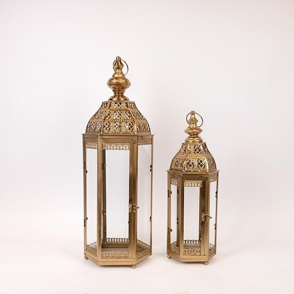 S/2 ΦΑΝΑΡΙΑ ΜΕΤΑΛΛΟ ΜΠΡΟΝΖΕ 23x20x64cm/ 17x15x48cm Eurolamp 819-00885