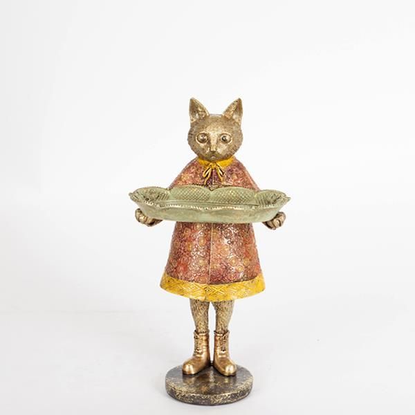 ΓΑΤΑ ΠΟΛΥΡΕΖΙΝ ΚΟΚΚΙΝΟ ΦΟΥΣΤΑΝΙ 14.5x14.5x27cm Eurolamp 752-26021
